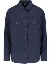 Aspesi - Dark Relaxed Fit Flap Shirt - Lyst