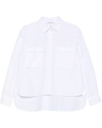 Max Mara - Classic Cotton Shirt With French Collar And Hidden Button Closure - Lyst