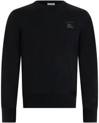 Burberry - Crewneck Wool Sweater Sweatshirts - Lyst