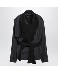 Maison Margiela - Cropped Belted Jacket With Draped Trench Styling - Lyst