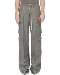 Rick Owens - Wool Trousers With Drawstring Waist And Cargo Pockets - Lyst
