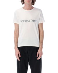 Saint Laurent - Reverse Logo T-Shirt - Lyst