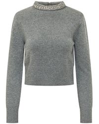 Pinko - Berlien Linen Blend Knit Pullover - Lyst