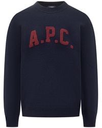 A.P.C. - A. P.C.-Inspired 100% Virgin Wool Pullover With Raised Logo Detail - Lyst