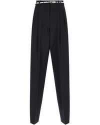 Max Mara - Wide Leg Tailored Trousers With High Waist And Belt - Lyst