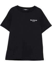 Balmain - Round Neck Short Sleeve Logo Print T-Shirt For Boys - Lyst