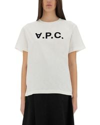 A.P.C. - T-Shirt With Logo - Lyst