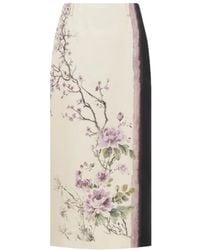 Dior - Midi Skirt Printed Silk - Lyst