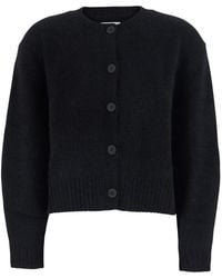 Loulou de Saison - Oversized Wool Yak Cardigan With Scarf Collar And Button Front - Lyst