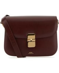 A.P.C. - Grape Leather Small Grace Crossbody Bag - Lyst
