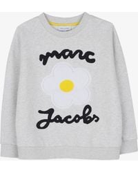 Marc Jacobs - Girls Mini Crewneck Sweatshirt With Embroidered Logo & Floral Patch - Lyst
