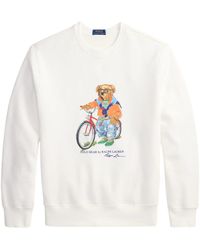 Polo Ralph Lauren - Cotton Sweatshirt With Polo Bear Print - Lyst