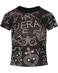 VAQUERA - Graphic Print Sheer Short-Sleeve Top - Lyst