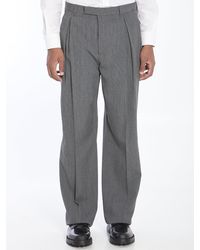 Dior - Homme Pleated Pants With Cuffs Virgin Wool Twill Blend - Lyst