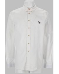 Paul Smith - Long Sleeve Button-Down Shirt With Embroidered Logo - Lyst