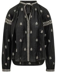 Isabel Marant - Elegant Blouse With Embroidery And Ruffled Neck - Lyst