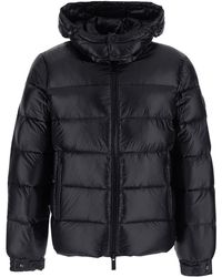 Heskimo - Short Semi-Shiny Down Jacket With High Collar And Zip Front - Lyst