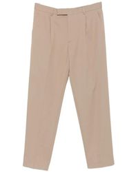 ZEGNA - Regular 19 Cm Hem Pleated Cotton-Wool Trouser With Zip & Button Closure - Lyst