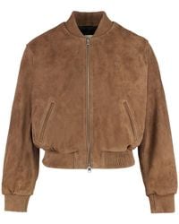 Ami Paris - Suede Bomber Jacket - Lyst