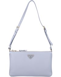 Prada - Leather Pouch With Logo - Lyst