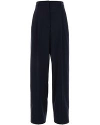 Miu Miu - Dark Stretch Wool Wide-Leg Pant - Lyst
