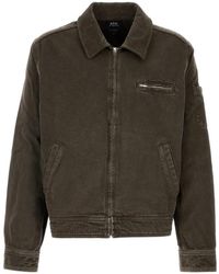 A.P.C. - A. P.C. Classic-Collar Cotton Denim Zip Jacket - Lyst