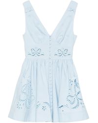 Self-Portrait - Elegant Mini Dress With V-Neck And Embroidery - Lyst