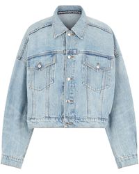 Alexander Wang - Cropped Mini Denim Jacket - Lyst