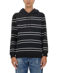 Saint Laurent - Striped Hoodie - Lyst