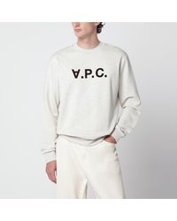 A.P.C. - Ecru Standard Grand Vpc Cotton Sweatshirt - Lyst