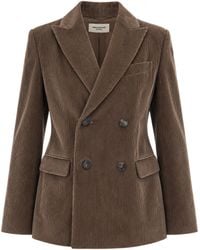 Max Mara - Double-Breasted Corduroy Blazer Jacket - Lyst