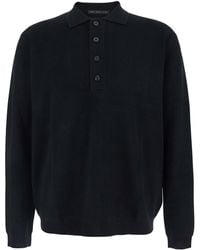 Low Brand - Wool Sweater With Polo Collar - Lyst