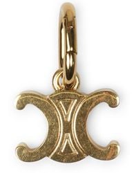 Celine - Triomphe Brass Charm Bracelet - Lyst