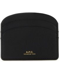 A.P.C. - Demi Lune Hammered Leather Cardholder - Lyst