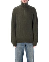A.P.C. - A. P.C. Half-Zip Ribbed Wool Sweater - Lyst