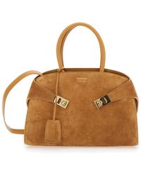 Ferragamo - Handbag Hug Small Suede - Lyst