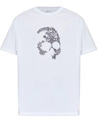 McQueen - T-Shirt With A Distinctive Skull Motif - Lyst