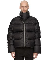 Rick Owens - Down Padded Stand-Up Collar Zip-Up Jacket With Side Button Pockets, Size 48 - Lyst