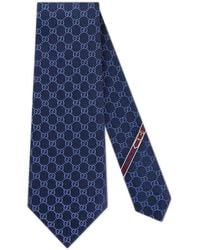 Gucci - Handmade Double G Motif Silk Tie 8 X 146 Cm - Lyst