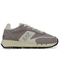 EA7 - E. A.7 Split Leather Low-Top Sneakers - Lyst