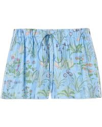 Gucci - Printed Silk Twill Shorts - Lyst