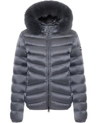 Colmar - Chevron Quilted Padded Down Coat With Detachable Faux Fur Hood - Lyst