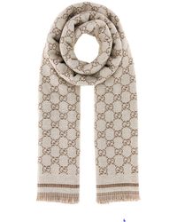 Gucci - Embroidered Wool Scarf - Lyst