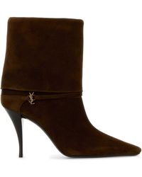 Saint Laurent - Vicky Ankle Boots Calf Leather Bos Taurus - Lyst