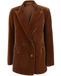 Blazé Milano - Double-Breasted Velvet Jacket Jealousy - Lyst