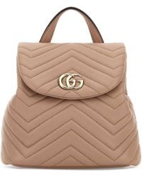 Gucci - Pink Leather Mini GG Marmont Backpack - Lyst
