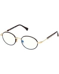 Tom Ford - Eyeglasses Oval Full Rim, Dark Frame And Clear/-Light Block Lenses Lens Ft5973-B050 - Lyst