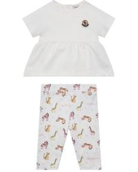 Moncler - Kids Cotton T-Shirt And Pants Set - Lyst