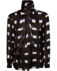 Incotex - Scarf-Style Shirt With Geometric Square Motif - Lyst