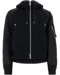 Sacai - Two-Tone T-Shirt And Nylon Bomber Jacket - Lyst